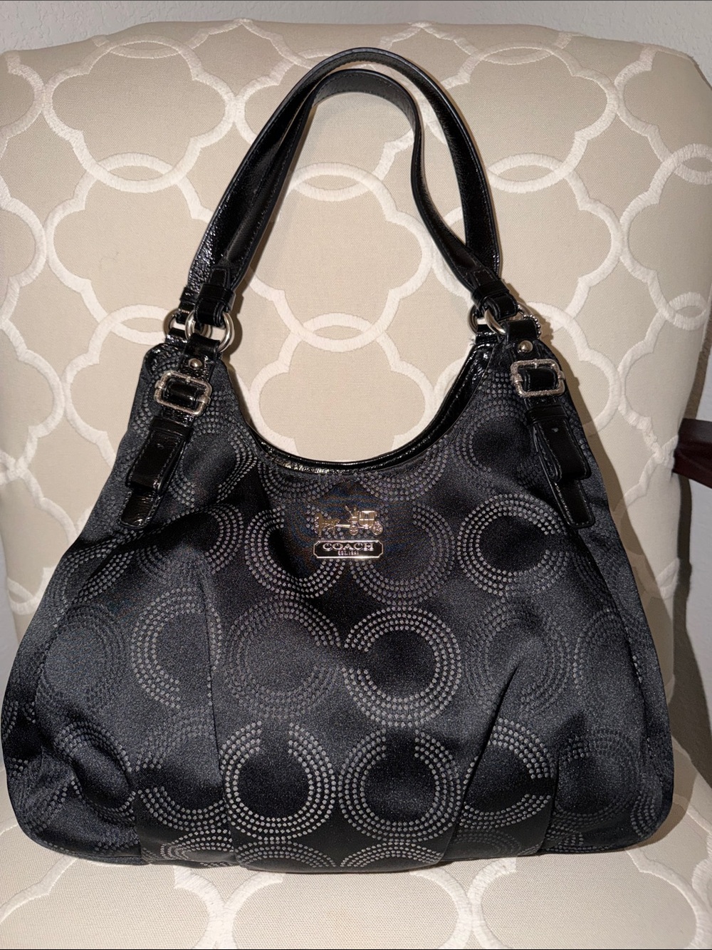 Coach Vintage Madison Dotted Op Art Maggie Shoulder Bag